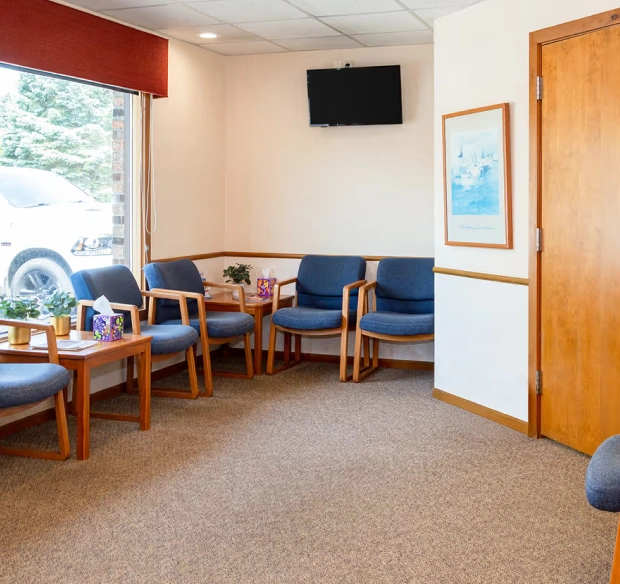 Comfortable and welcoming dental office reception area at Saginaw Family Smiles